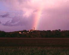 Rainbow over convent