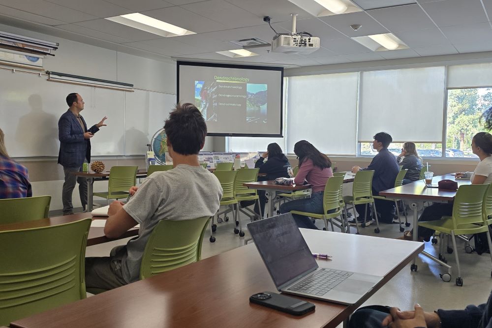 Students and professor in classroom